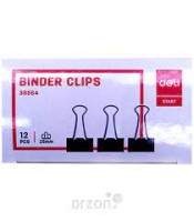 Binder Clip 25 mm 12p (black) Deli 38564